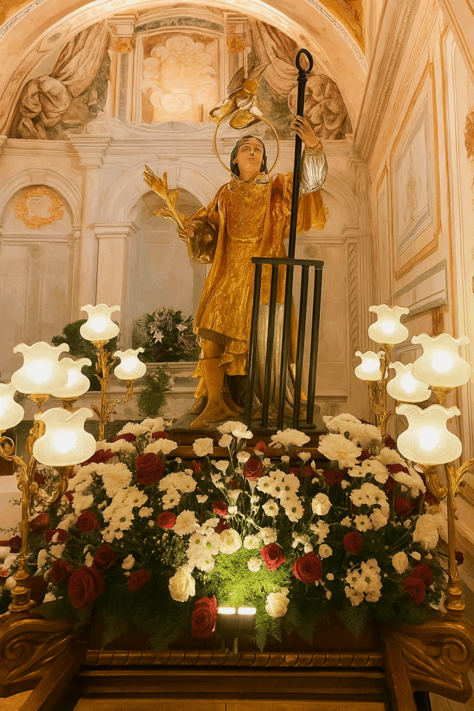 Imagen de San Lorenzo en iglesia de San Andrés en Alcalá del Júcar