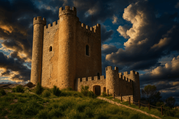 Imagen del castillo de Alcalá del Júcar y su entorno