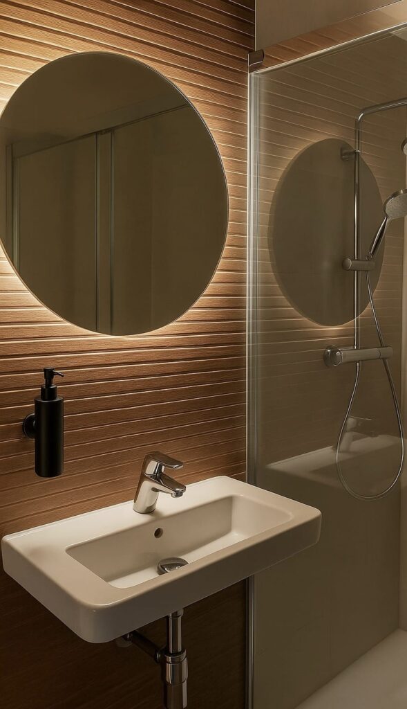 Cuarto de baño elegante en la roca en Alcalá del Júcar