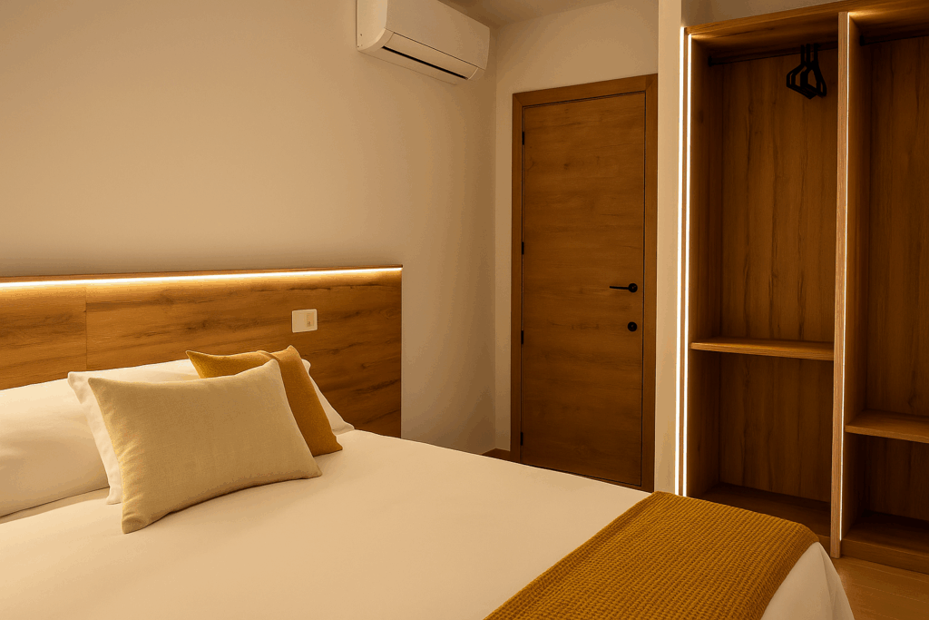Cama de matrimonio con Aire Acondicionado y WIFI