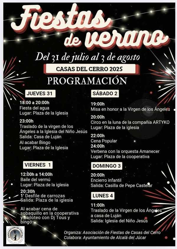Cartel de las actividades de las fiestas del Cerro